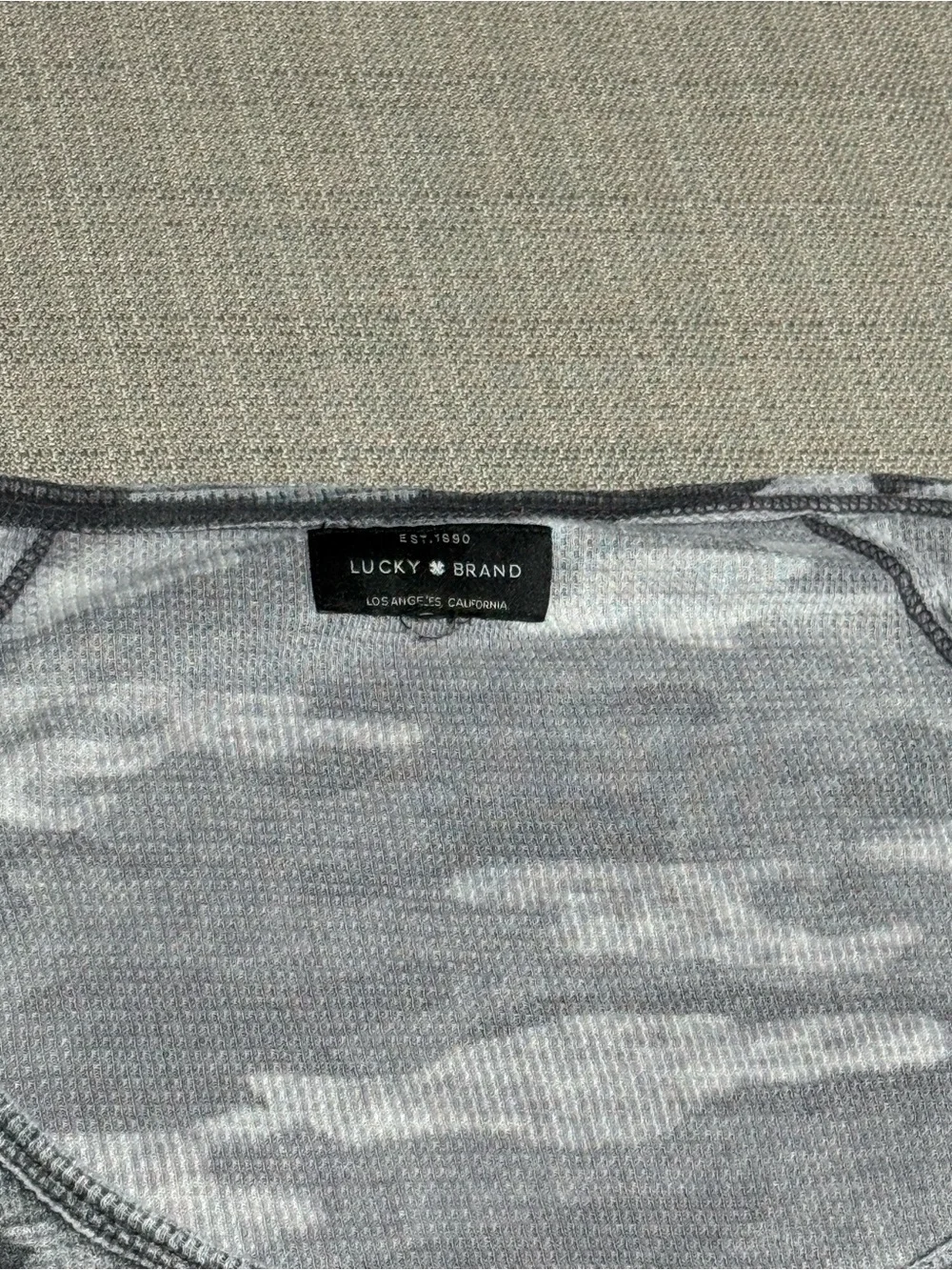 Lucky Brand Grey Camouflage Long Sleeve Tee - Picture 2 of 5